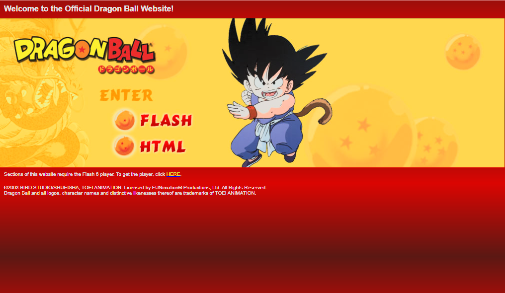 La evolución de las webs oficiales de Dragon Ball: un viaje digital desde los años noventa hasta la era global web 2003