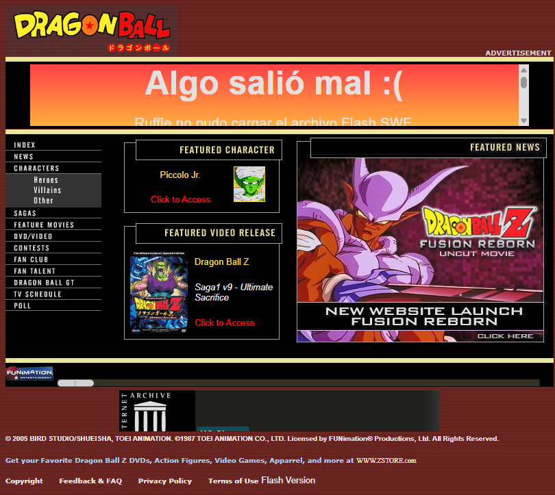 La evolución de las webs oficiales de Dragon Ball: un viaje digital desde los años noventa hasta la era global web 2006